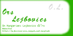 ors lejbovics business card